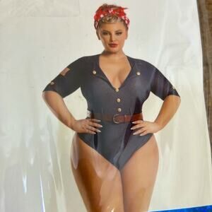 NWT Ashley Stewart Party King Riveting Darling Rosie Riveter Halloween costume